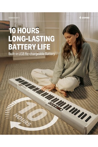 Donner Dep-1 Taşınabilir Dijital Piyano Beyaz