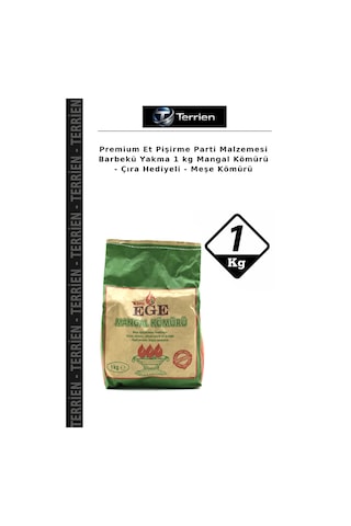 Premium Et Pişirme Parti Malzemesi Barbekü Yakma 1 Kg Mangal Kömürü - Çıra Hediyeli - Meşe Kömürü