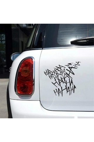 Hahahaha Araba Sticker Siyah 20x20 Cm