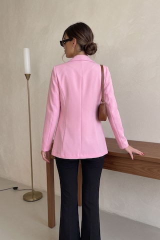 Armonika Kadın Toz Pembe Tek Düğmeli Ceket Arm-20k001020