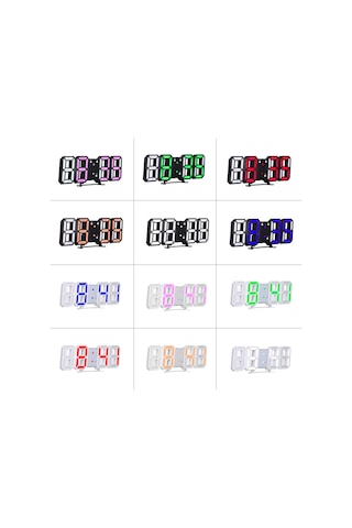 3d Led Dijital Saat Elektronik Masa Saati Çalar Saat Duvar Parlayan Asılı Saatler Siyah Kabuk Kırmızı Ekran