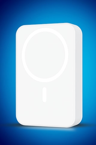 Thentech Magsafe Özellikli Mıknatıslı Kablosuz Powerbank 10000mha Ayaklı Kullanım Şık Powerbank Beyaz