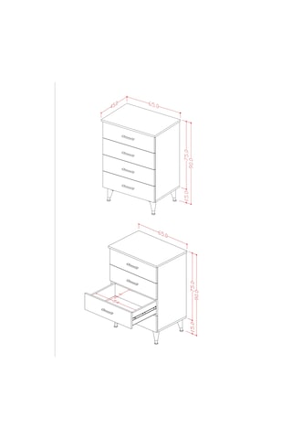 Asra Trend 4 Çekmeceli Şifonyer ŞF-01 %100 MDF Modern Depolama Ünitesi Beyaz