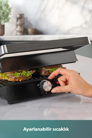 Homend Grilliant 1356h Inox Gövdeli Döküm Plakalı Tost Ve Izgara Makinesi