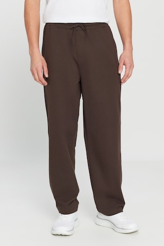 AC&Co / Altınyıldız Classics Erkek Kahverengı Pamuklu Baggy Fit Rahat Kesim Beli Bağlamalı Yan Cepli Örme Eşofman Altı Kahverengi