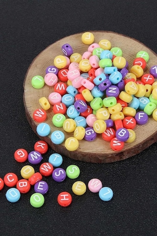 Obsessions 100 Adet Mat Renkler Disk Harf Boncuk, Takı Yapma Seti Diğer