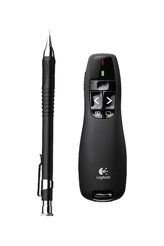 R400 Presenter, Usb Alıcı Üzerinden Kablosuz 2,4 Ghz Bağlantı, 15 M Menzil, Kırmızı Lazer İşaretleyici, Sezgis