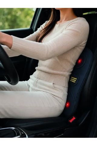 Titreşimli Isıtmalı Sırt Ve Bel Masaj Minderi Ergonomik Tasarım Sarı