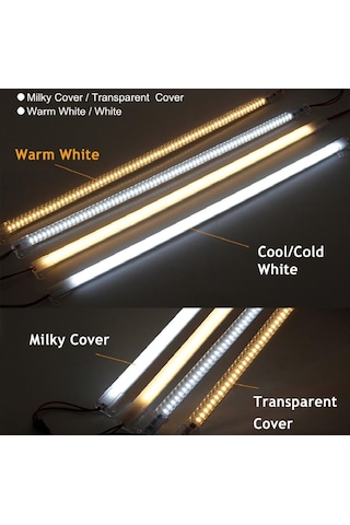 220 Volt 4014 Çubuk Led 1m Kasalı Dim Edilebilir Bar Led 220v Gün Işıgı 3000-3200k -şeffaf Cam