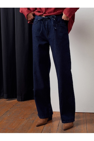 Dilvin 72058 Beli Lastikli Denim Pantolon-lacivert Lacivert