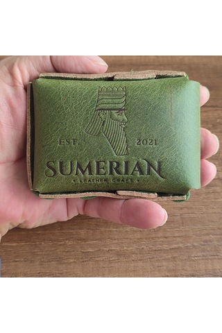 Sumerian Leather Craft  Deri Sigara Kılıfı Yeşil