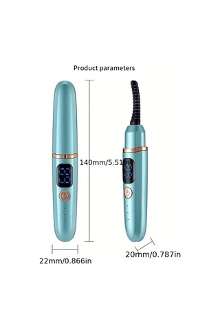 Elmpaly Bright Golden Fırçalı 3 Sıcaklık Ayarlı Usb Şarjlı Isıtmalı Kirpik Maşası