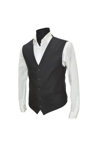 Mentor Regalo Erkek Yelek V Yaka Antrasit Yün 50430