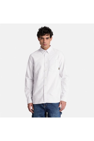 Timberland Lake Warner Solid Oxford Shirt Erkek Gömlek-33999 Beyaz