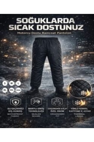 Raincoat Su Geçirmez Termal Pantolon Siyah