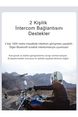 Q08-2x Rgb Işık Efektli İntercom Bluetooth Motosiklet Kask Kulaklığı İntercom Kulaklık