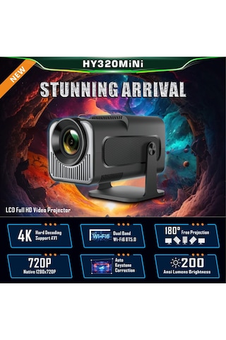 Lmoikesz Hy320 Mini Projektör Akıllı Projektör 5g Wifi Bluetooth