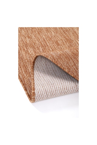 Konfor Halı Tema 9038 Turuncu Sisal Hasır İç Dış Mekan Kilim Dekoratif Bahçe Balkon Salon Halısı Turuncu