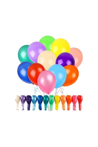 50 Adet Renkli Balon Karışık Renk Süsleme Balonu 50 Adet Karışık