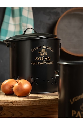 Silindir 2'li 65-66 Patates-soğan Kovası Siyah Siyah