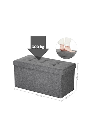 Saklama Alanlı Oturma Bankı, Oturma Sandığı, Tabure, Saklama Kutusu, Ayak Koyma Yeri, Katlanabilir, 300 Kg'a Kadar