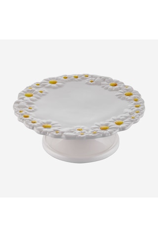 Beyaz Seramik Kek Standı 22 Cm