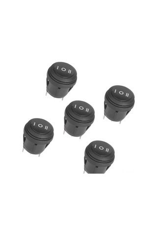 Suofeng Siyah Dairesel 3 Pozisyon Açık/kapalı/açık Klavye Anahtarı, 3 Pimli, 10a/125v 6a/250v, Su Geçirmez Kapağı, 5 Adet