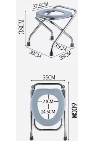 Lemestar Hamileler Ve Yaşlılar İçin Katlanabilir Portatif Tuvalet Sandalyesi - 120 Kg Taşıma Kapasiteli Diğer