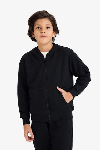 Defacto Erkek Çocuk Kapüşonlu Pike Fermuarlı Sweatshirt B6503a826spbk81 Siyah-bk81