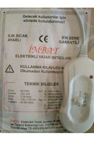 İmbat Çift Kişilik Elektrikli Battaniye Çok Renkli