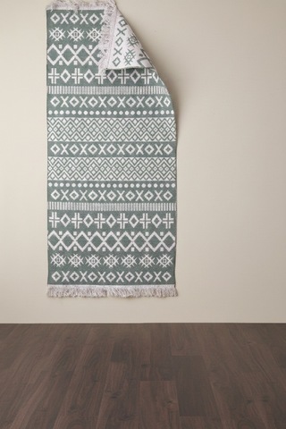Doğal Tonlarda Modern Desenli Çift Taraflı Yıkanabilir Kilim Renkli