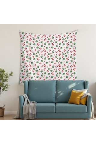 Noel Temalı 50x50 İnç Kare Goblen Duvar Halısı, Oturma Odası, Yatak Odası Ve Genç Odası İçin