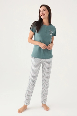Arnetta 2882 Kısa Kol Kadın Pijama Takımı Pastel Yeşil