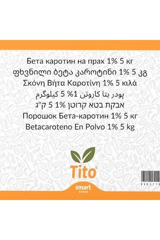 Toz Beta Karoten E160a %1lik 5 Kg