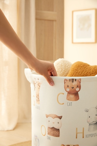 Ocean Home Textile Çocuk Odası Ağzı Büzgülü Sevimli Hayvanlar Oyuncak Sepeti 36 x 48 cm