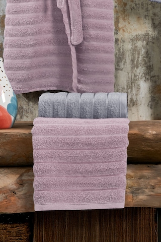 Elart Soft Bornoz Aile Seti Hamam Seti 4 Parça 70x135 Cm Gülkurusu-gri Gülkurusu