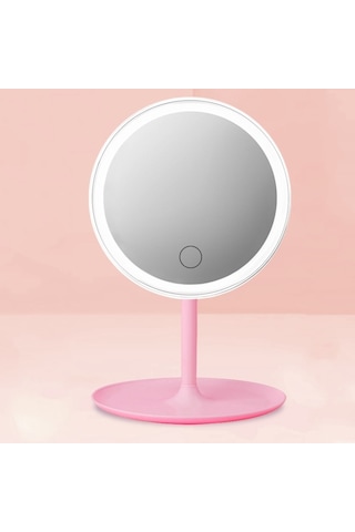 Ctbx Üç Renk Led Işıklı Makyaj Aynası Pembe