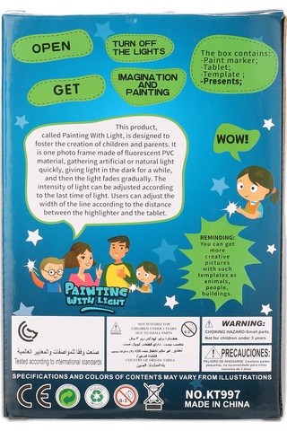 Ximistore9 Çocuklar İçin A4 Boyutlu 3d Işıklı Boyama Tahtası - Fosforlu Çizim Paneli Ve Işık Marker İle Kreativite Geliştirir Çok Renkli
