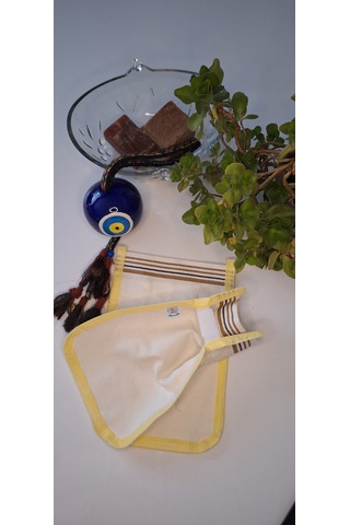 Konfor Sarı Biyeli Kese Seti-2 Adet-cırtlı Kese-cırt Cırt Yapı