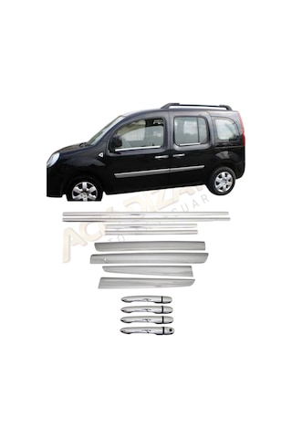 Renault Kangoo 2008-2016 Araca Özel 3'lü Krom Yan Set Yan Kapı Çıtası-cam Çıtası-kapı Kol
