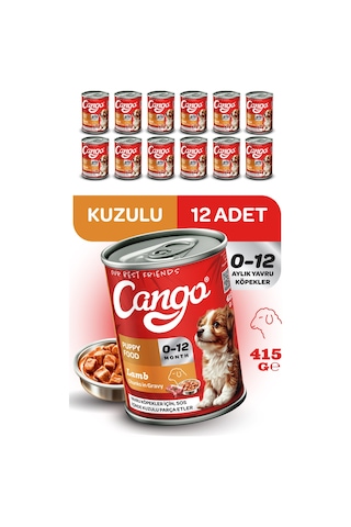 Cango Yavru Yaş Köpek Maması Kuzu Etli 415gr 24lü