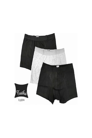 Tutku Erkek Likralı Elastan Boxer Siyah Renk 6'lı Paket Siyah