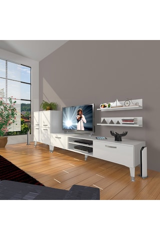 Decoraktiv Eko On Slm Dvd Silver Tv Ünitesi Tv Sehpası Beyaz