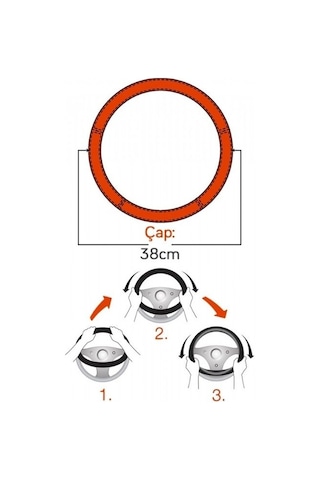 Carub Direksiyon Kılıfı Geçmeli 38 Cm Siyah M3 Fosforlu Br1842020 1 Adet