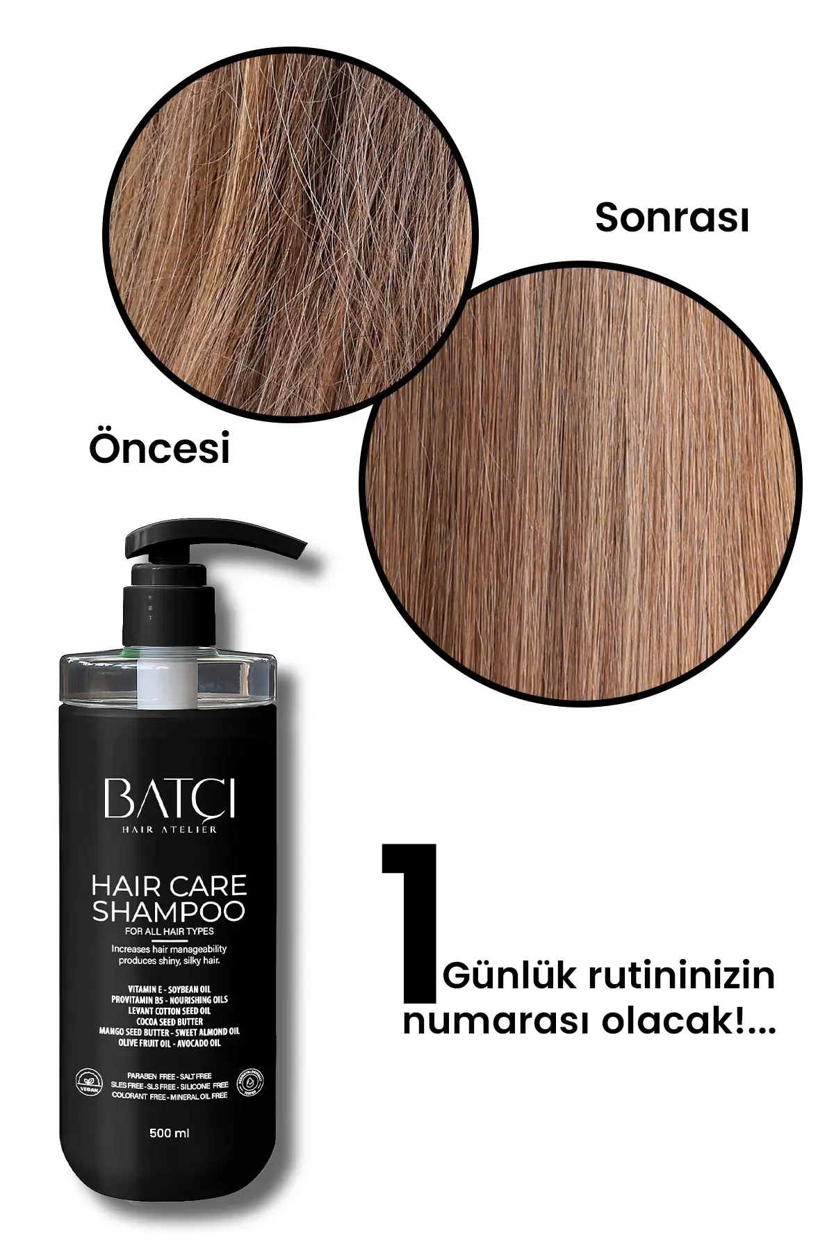 Sülfatsız Parabensiz Mentolsüz Derinlemesine Besleyici Provitamin B5 Şampuan 500 Ml Tüm Saçlar