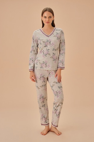 Suwen Carmen Pijama Takımı Sh251706601350 Bej Melanj