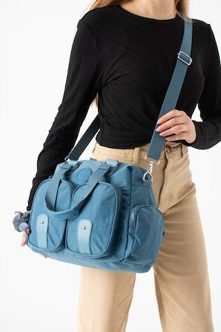 Baginn Klinkır Kadın Omuz Çantası Çok Cepli Hafif Su İtici Kumaş Çapraz Askılı Kol Çantası 32 26 Cm Mavi