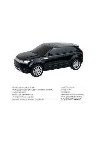 Siyah Şarjlı Lüks Suv Tasarımlı Usb/aux Çıkışlı Fm Radyolu Bluetooth Hoparlör Speaker