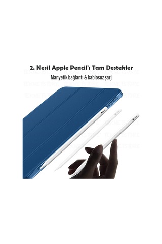 Apple Uyumlu iPad Air 6 11 Inç M2 Çip 2024 Tablet Kılıfı İnce Tasarım Smart Cover Standlı Akıllı Kapak Kılıf