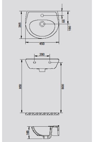 Turavit Oval Lavabo 36 x 45